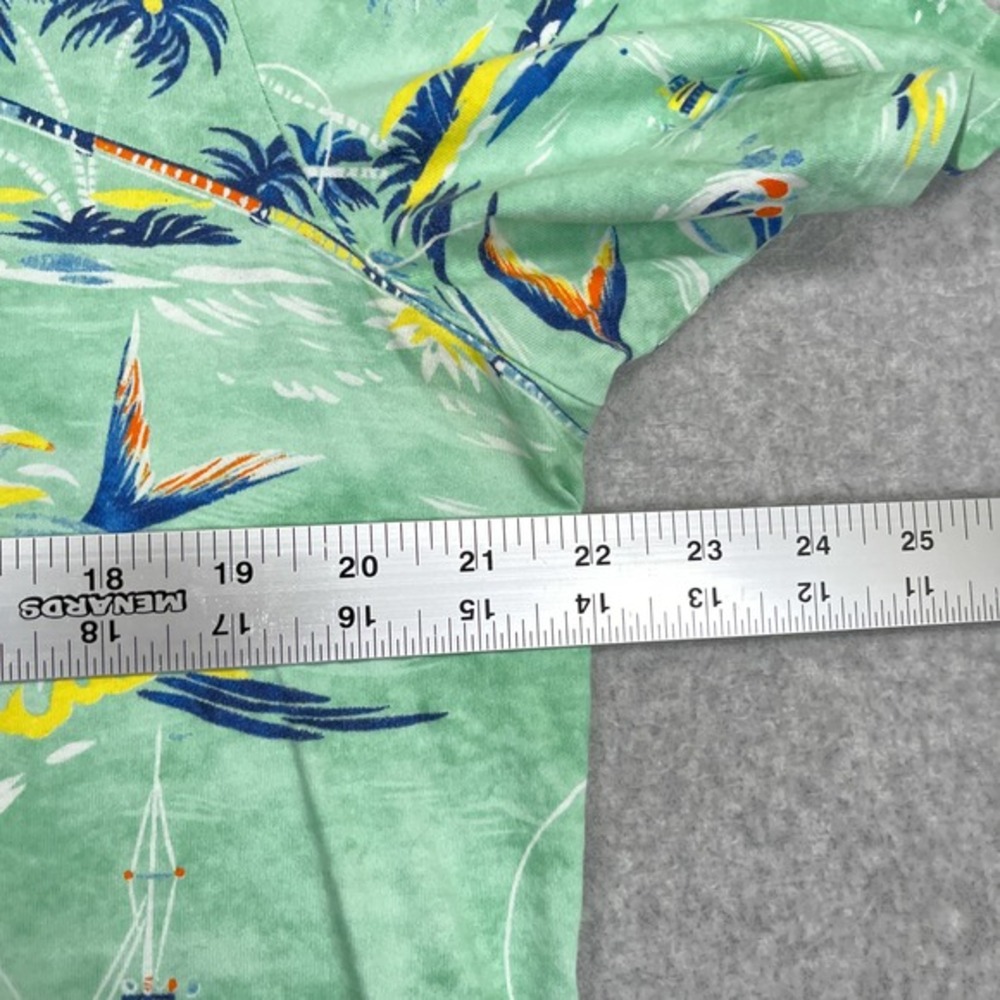 Polo Ralph Lauren Shirt Mens Medium Green Marlin Tropical‎ Fishing Short Sleeve - Picture 4 of 12